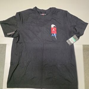 Jordan Black Tee with Red and Blue Graphic